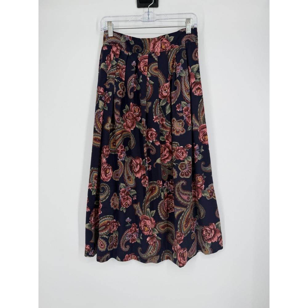 Vintage Kathie Lee Womens Skirt Medium Floral Paisley Vintage Cottagecore Boho